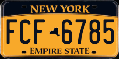 NY license plate FCF6785