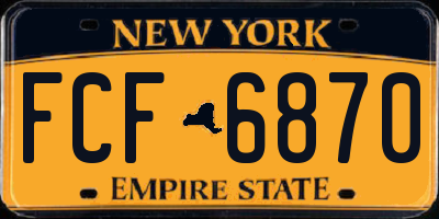 NY license plate FCF6870