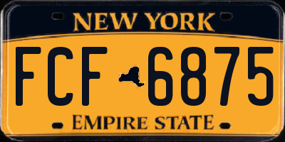NY license plate FCF6875