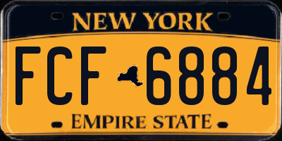 NY license plate FCF6884