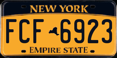 NY license plate FCF6923