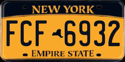 NY license plate FCF6932