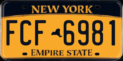 NY license plate FCF6981