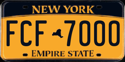 NY license plate FCF7000