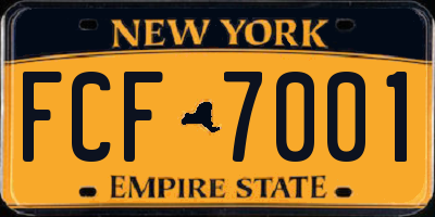 NY license plate FCF7001