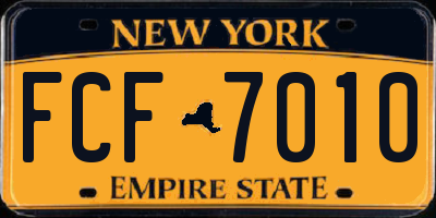 NY license plate FCF7010
