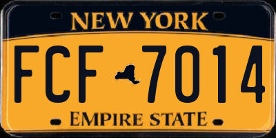 NY license plate FCF7014