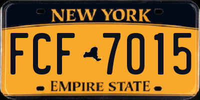 NY license plate FCF7015