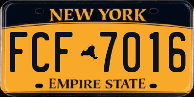 NY license plate FCF7016