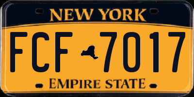 NY license plate FCF7017