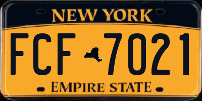 NY license plate FCF7021