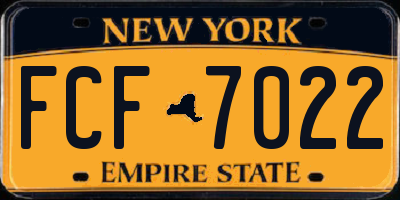 NY license plate FCF7022