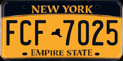 NY license plate FCF7025