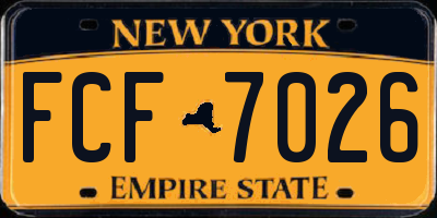 NY license plate FCF7026