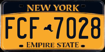 NY license plate FCF7028
