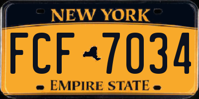 NY license plate FCF7034