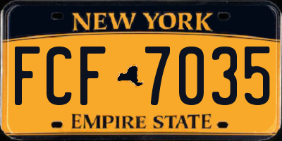 NY license plate FCF7035
