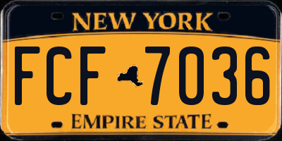 NY license plate FCF7036