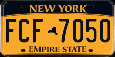 NY license plate FCF7050