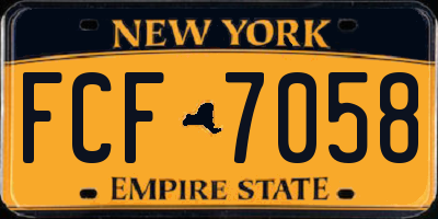 NY license plate FCF7058