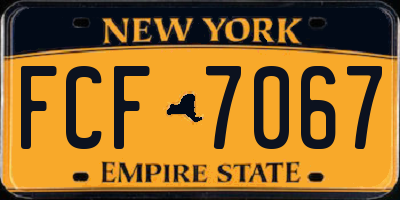 NY license plate FCF7067