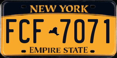 NY license plate FCF7071