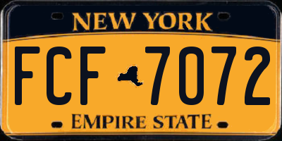 NY license plate FCF7072