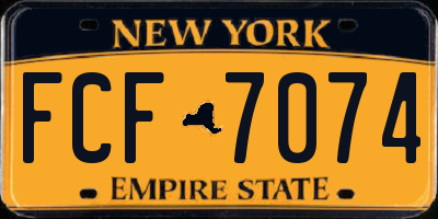 NY license plate FCF7074