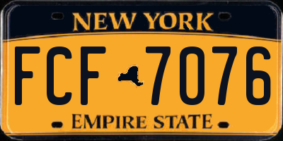 NY license plate FCF7076