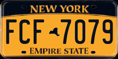 NY license plate FCF7079