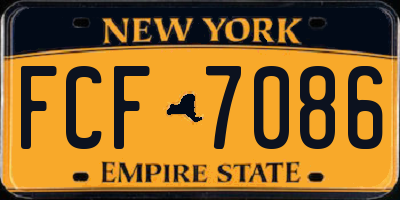 NY license plate FCF7086