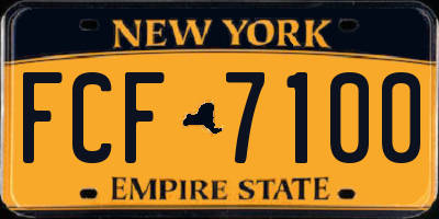 NY license plate FCF7100