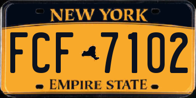 NY license plate FCF7102