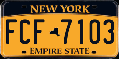 NY license plate FCF7103