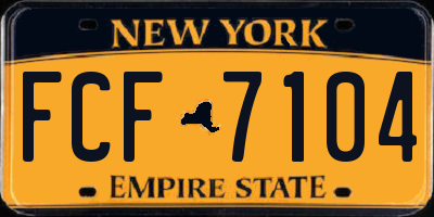 NY license plate FCF7104