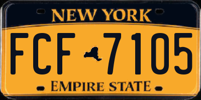 NY license plate FCF7105