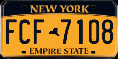 NY license plate FCF7108