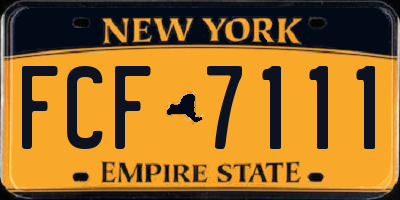 NY license plate FCF7111