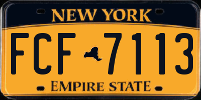 NY license plate FCF7113