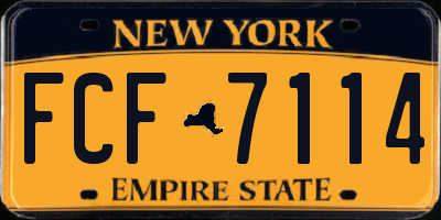 NY license plate FCF7114