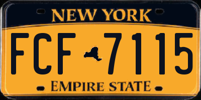 NY license plate FCF7115