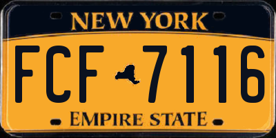 NY license plate FCF7116