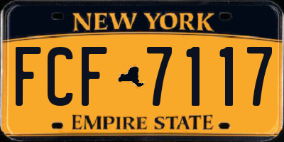 NY license plate FCF7117