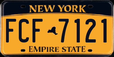 NY license plate FCF7121