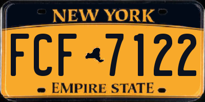 NY license plate FCF7122