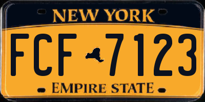NY license plate FCF7123