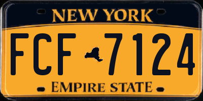 NY license plate FCF7124