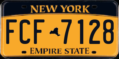 NY license plate FCF7128