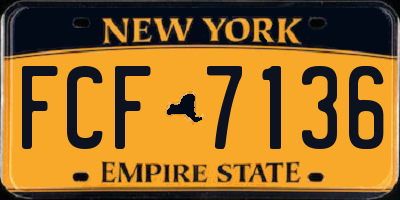 NY license plate FCF7136