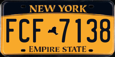 NY license plate FCF7138